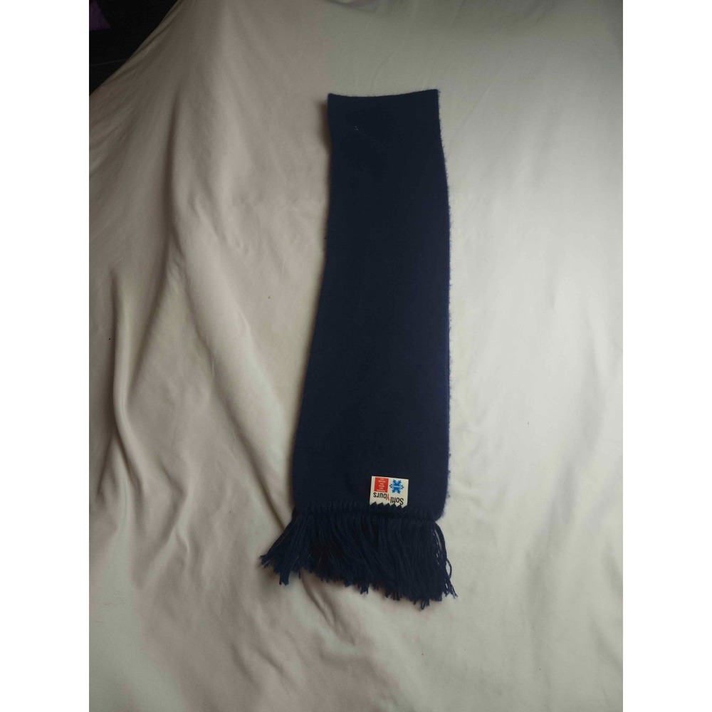 Norsewear Scarf Womens Navy Blue Angora Wool Blend Knit Winter Soft New Zealand